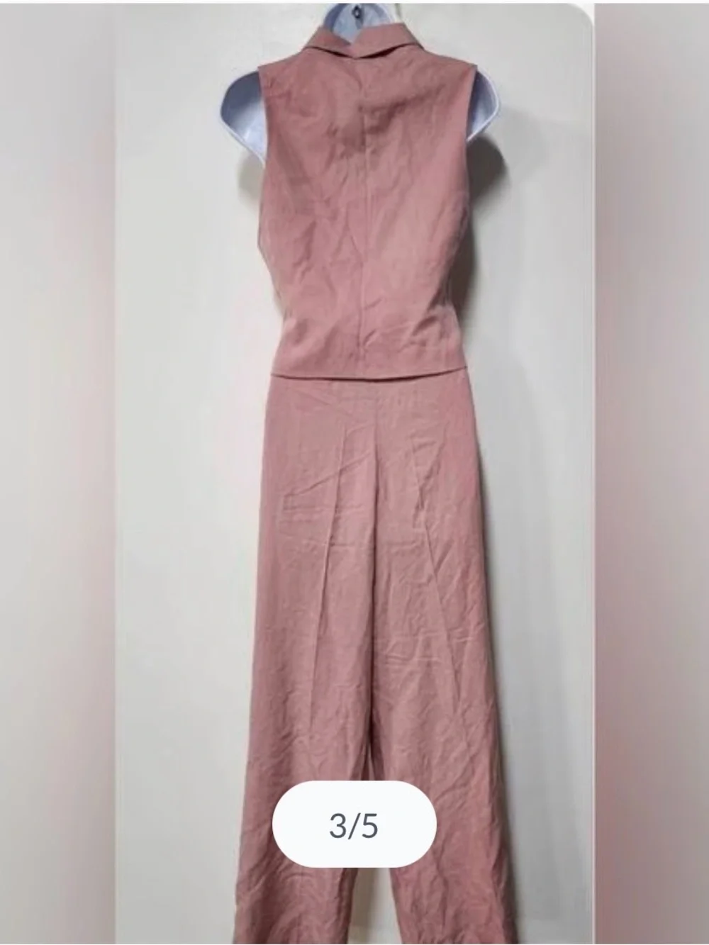 Free People Gabby vest suit set in Blush Pink